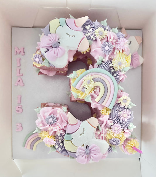 Unicorn & Rainbows Single Number Pink Cake