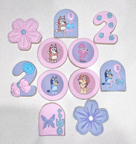 Bluey Pink Birthday Sugar Cookies